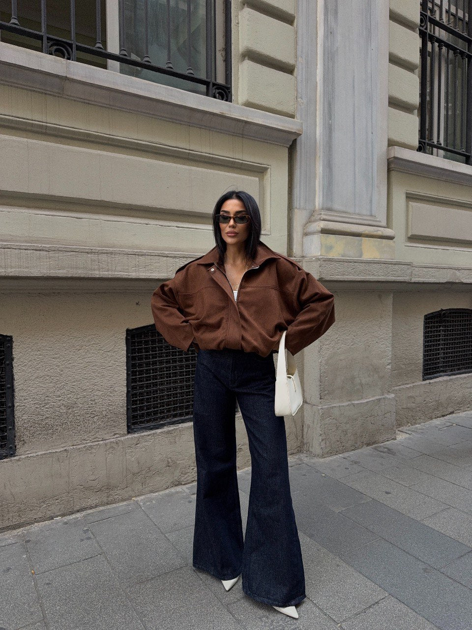 SUEDE OVERSIZED JACKET
